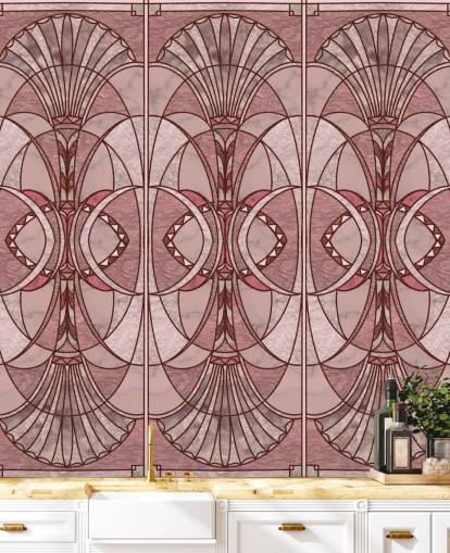 Poskipunainen vaaleanpunainen ja punainen art deco -taustakuva Poskipunainen vaaleanpunainen ja punainen art deco -taustakuva