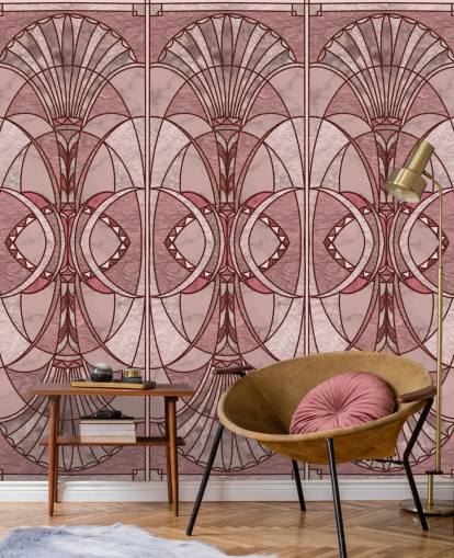 Poskipunainen vaaleanpunainen ja punainen art deco -taustakuva Poskipunainen vaaleanpunainen ja punainen art deco -taustakuva