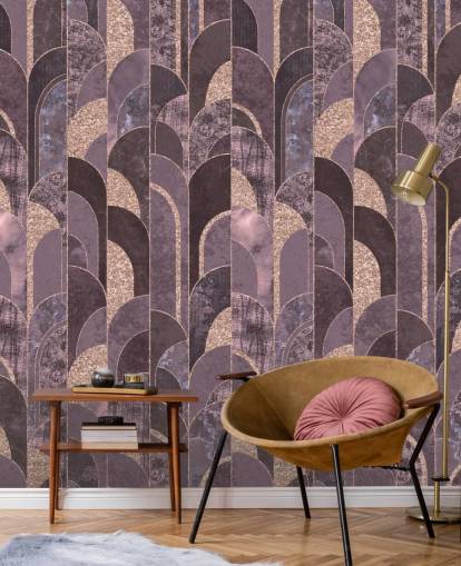 Purple and rose gold art deco wallpaper Purple and rose gold art deco wallpaper