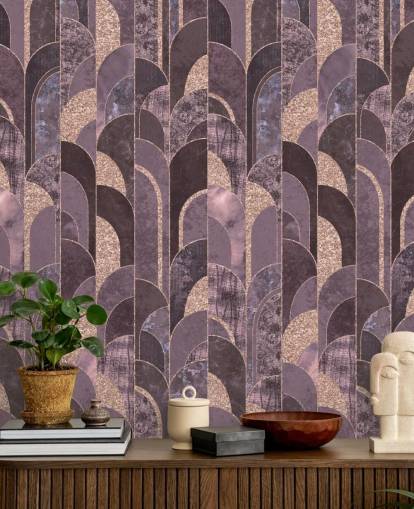 Purple and rose gold art deco wallpaper Purple and rose gold art deco wallpaper