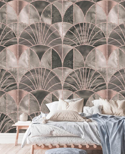 Beige and pink art deco wallpaper Beige and pink art deco wallpaper