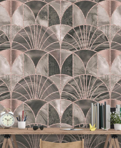 Beige och rosa art deco tapet Beige och rosa art deco tapet