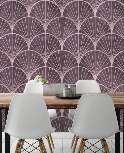 purple art deco effect wallpaper