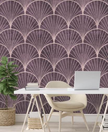 lilla art deco effekt tapet