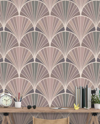 rødme rosa og krem art deco-stil tapet rødme rosa og krem art deco-stil tapet