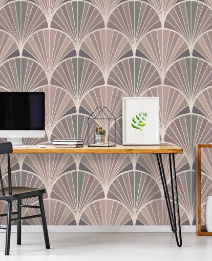 blush pink og fløde art deco stil tapet blush pink og fløde art deco stil tapet