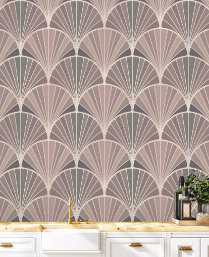 punastua vaaleanpunainen ja kerma art deco -tyylinen taustakuva