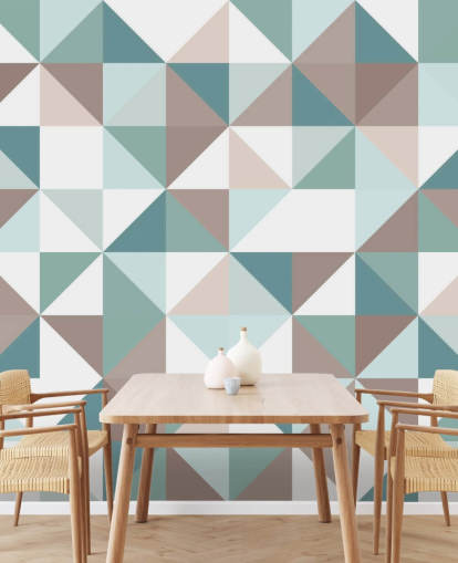 Geometrisches Wandbild „Blaue und weiße Spitze“