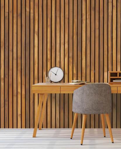 Tapeten-Wandbild aus Holzlatten Tapeten-Wandbild aus Holzlatten