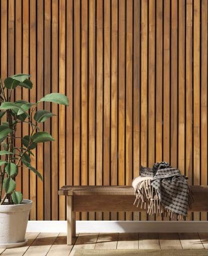 wooden slat wallpaper mural