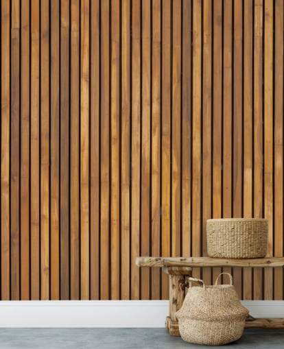 wooden slat wallpaper mural