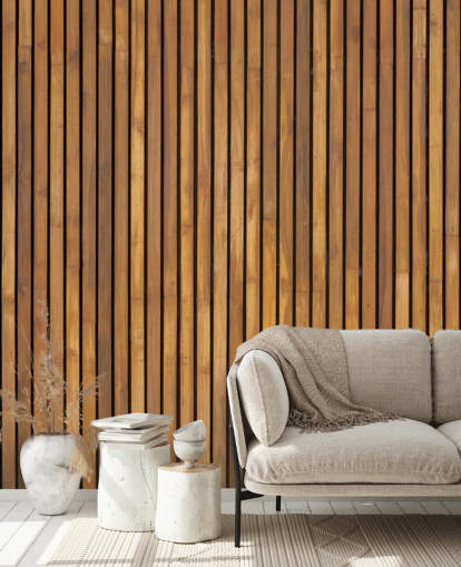 wooden slat wallpaper mural