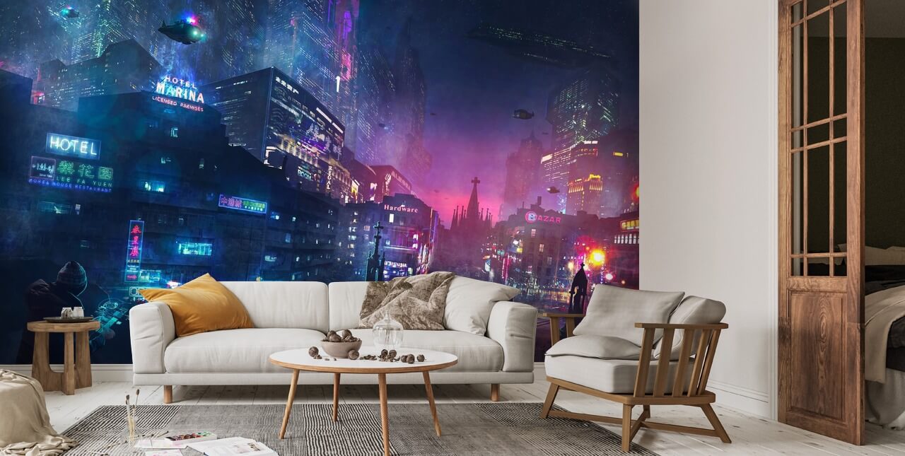 Futurescape Barcelona Wall Mural Wallsauce AU