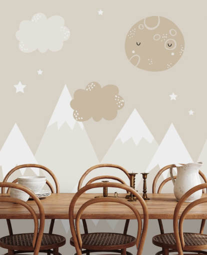 peinture murale de montagne beige pour crèche peinture murale de montagne beige pour crèche