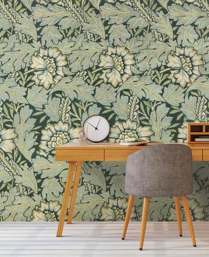 grön blommönstrad väggmålning av William Morris grön blommönstrad väggmålning av William Morris