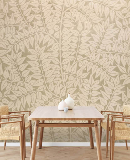 papier peint à motif de branches neutres