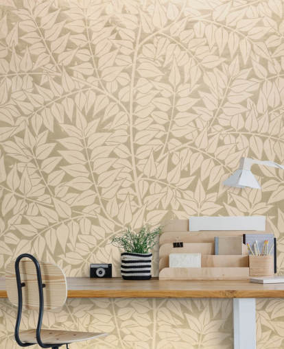 papier peint à motif de branches neutres