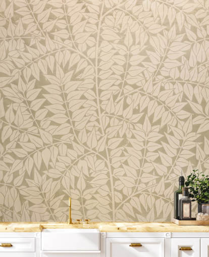 papel de parede com padrão de ramo neutro