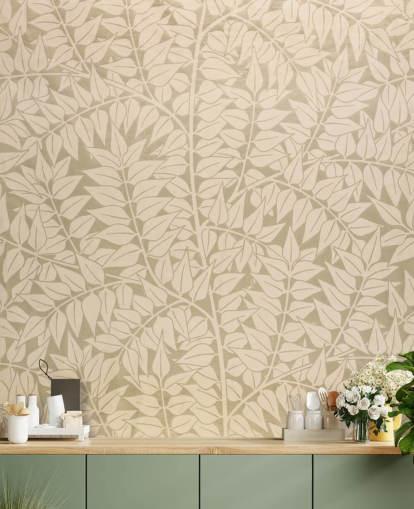 papel de parede com padrão de ramo neutro