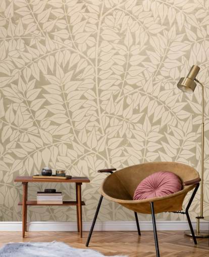 papel de parede com padrão de ramo neutro