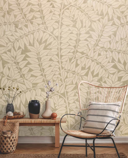 neutral branch pattern wallpaper
