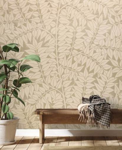 papel de parede com padrão de ramo neutro