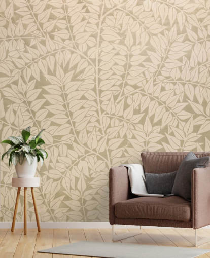 neutral branch pattern wallpaper