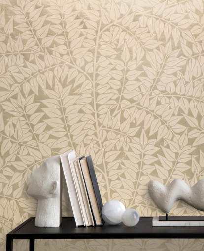 papier peint à motif de branches neutres