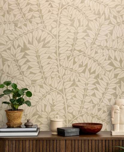 neutral branch pattern wallpaper