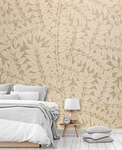 papier peint à motif de branches neutres