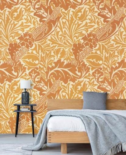 yellow and orange print wallpaper
