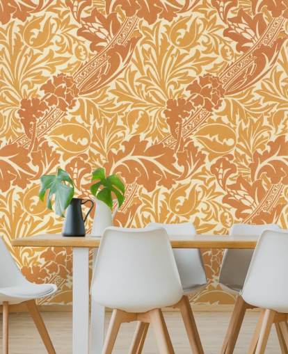 papel pintado estampado amarillo y naranja papel pintado estampado amarillo y naranja
