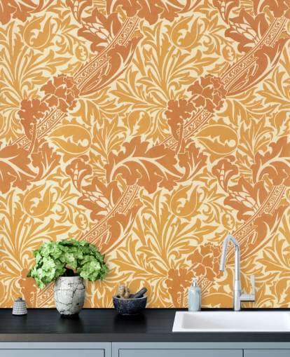 yellow and orange print wallpaper
