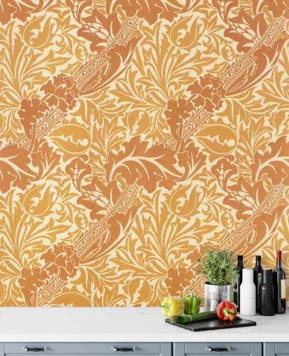 gelbe und orange Drucktapete