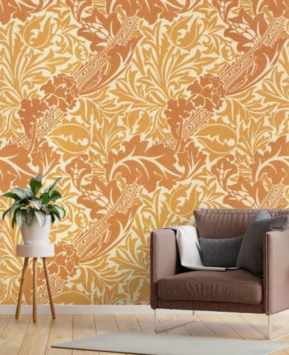 yellow and orange print wallpaper