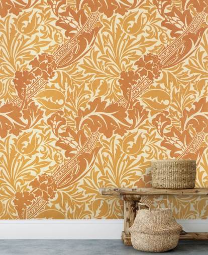 yellow and orange print wallpaper