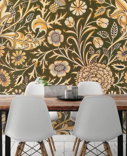 vintage green floral wallpaper vintage green floral wallpaper