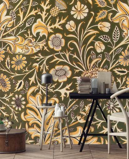 papel pintado floral verde vintage papel pintado floral verde vintage