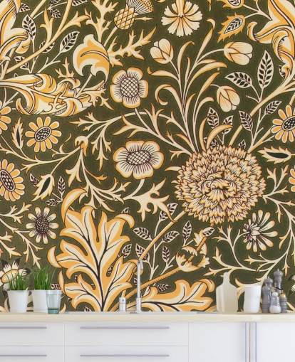 papel de parede floral verde vintage papel de parede floral verde vintage