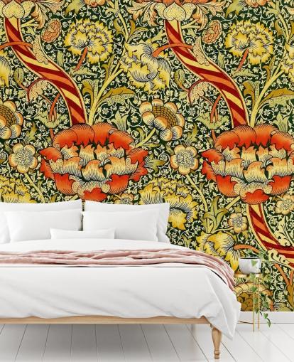 papier peint floral vintage vif