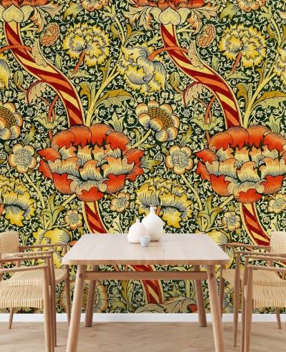 levendig vintage bloemenbehang