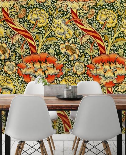 levende vintage floral tapet