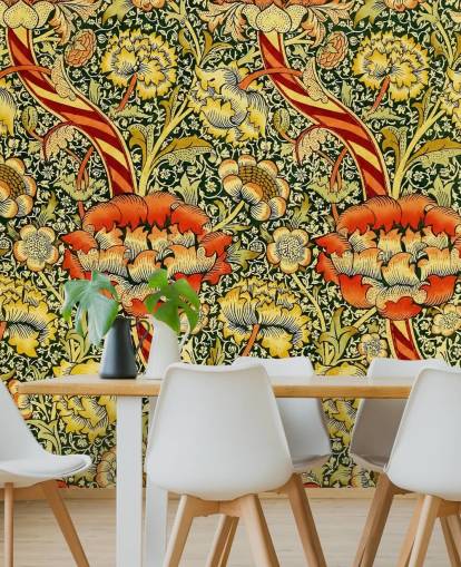 vivid vintage floral wallpaper