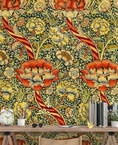 vivid vintage floral wallpaper
