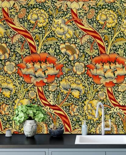 levende vintage floral tapet