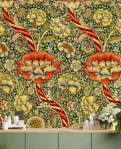 vivid vintage floral wallpaper