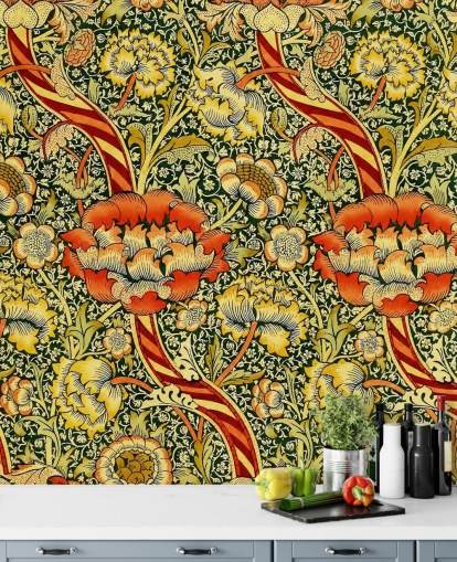 vivid vintage floral wallpaper