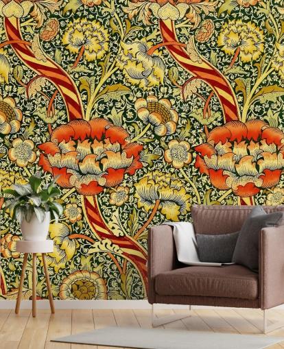 vivid vintage floral wallpaper