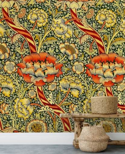 lebendige Vintage-Blumentapete lebendige Vintage-Blumentapete