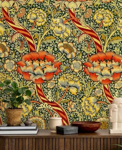 vivid vintage floral wallpaper